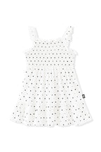 Smocked Dress in Midnight Polka Dot