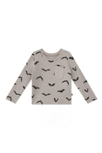 Long Sleeve Toddler Crew Neck Tee in Bats