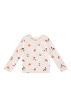 Long Sleeve Toddler Crew Neck Tee in Halloween Teddy