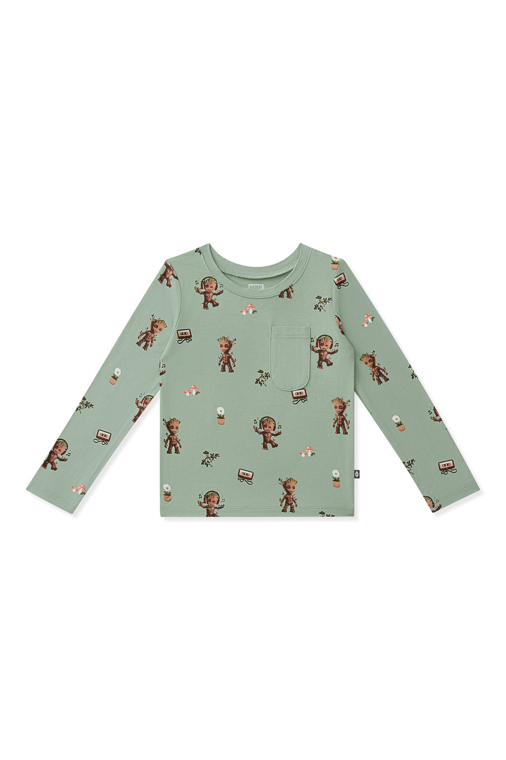 Long Sleeve Toddler Crew Neck Tee in Groot