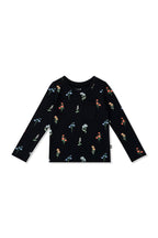 Long Sleeve Toddler Crew Neck Tee in Midnight Wildflower