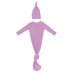 Ribbed Knotted Day Gown with Hat Set in Poi