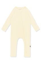 Ribbed Zipper Romper in Chamomile