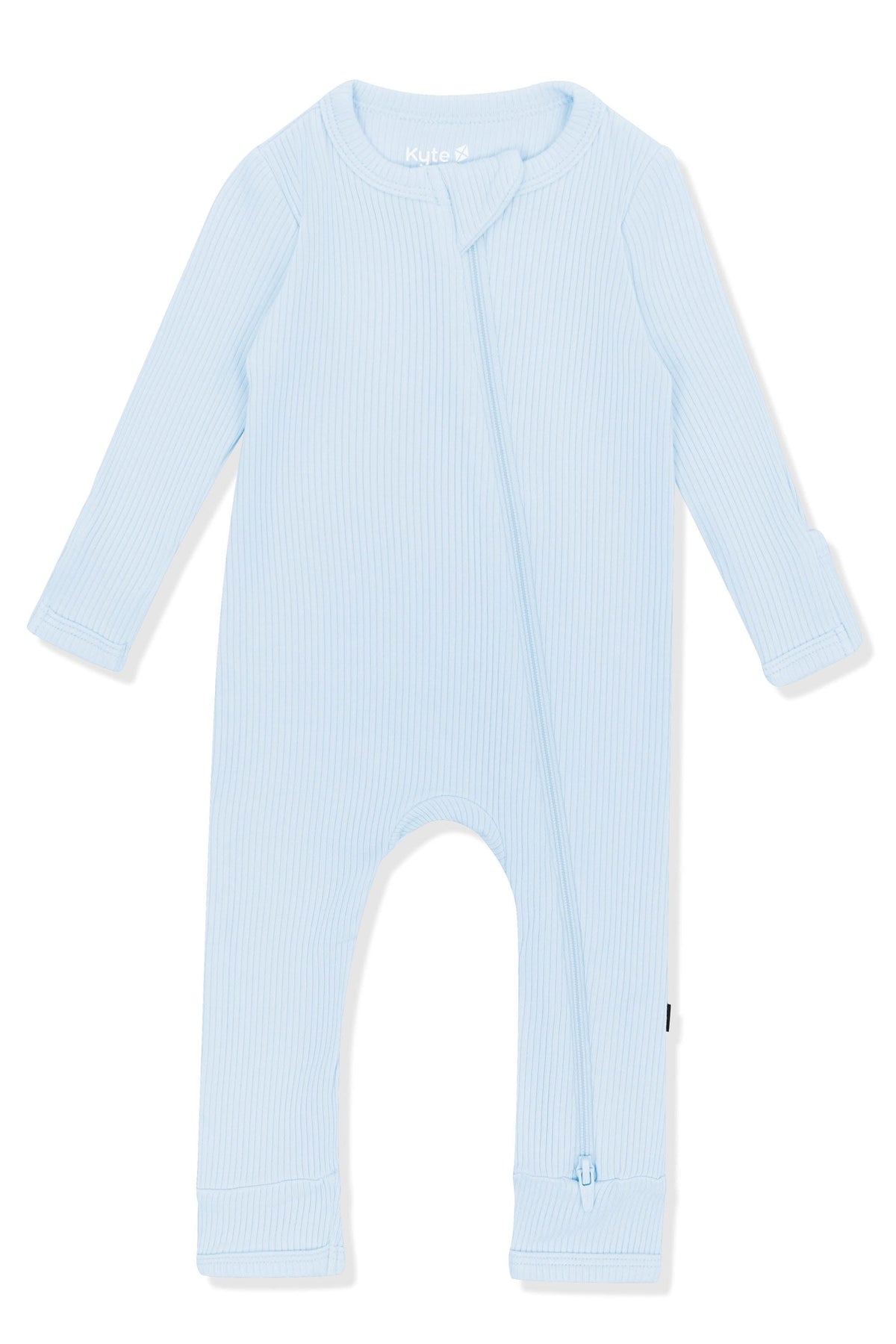 Ribbed Zipper Romper in Breeze