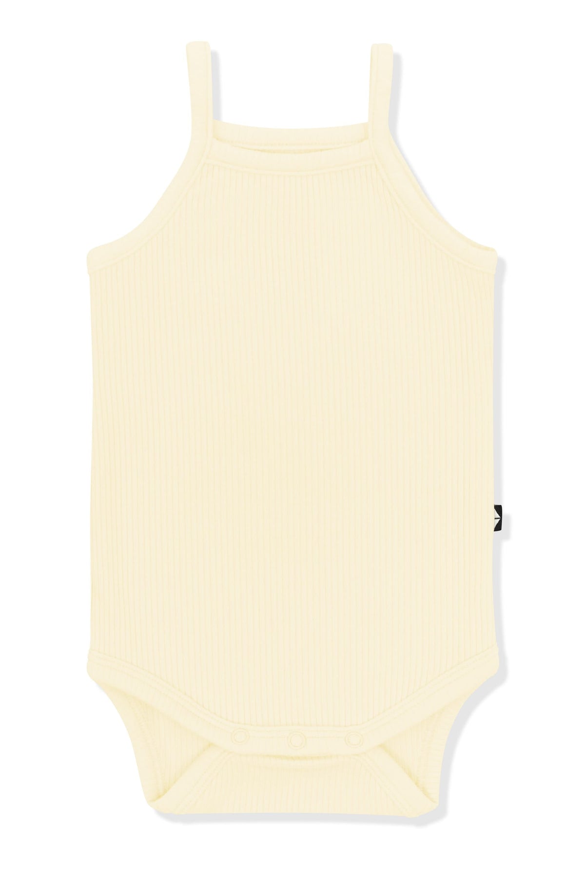 Ribbed Spaghetti Strap Bodysuit in Chamomile