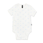 Pointelle Kimono Bodysuit in Sweet Blue Bow
