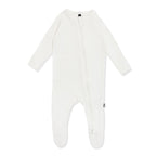 Pointelle Zippered Footie in Cloud