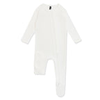 Pointelle Zippered Footie in Cloud