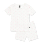 Pointelle Short Sleeve Set in Sweet Pink Bow