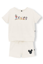 Short Sleeve Jogger Set in Mickey and Friends on Ecru