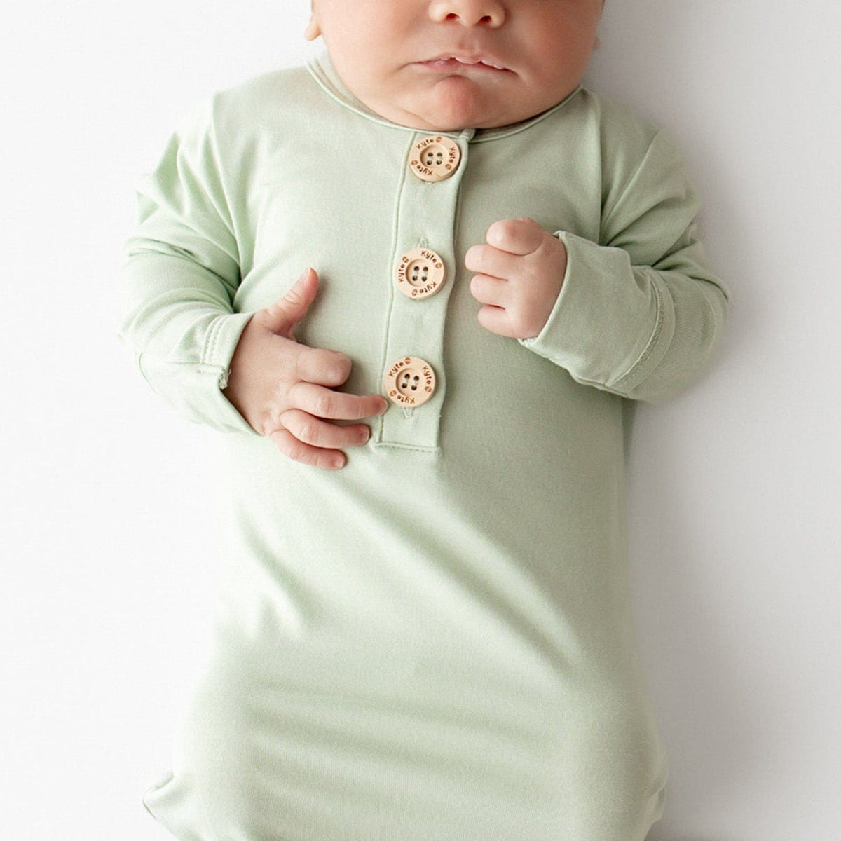 Knotted Day Gown with Hat Set in Basil