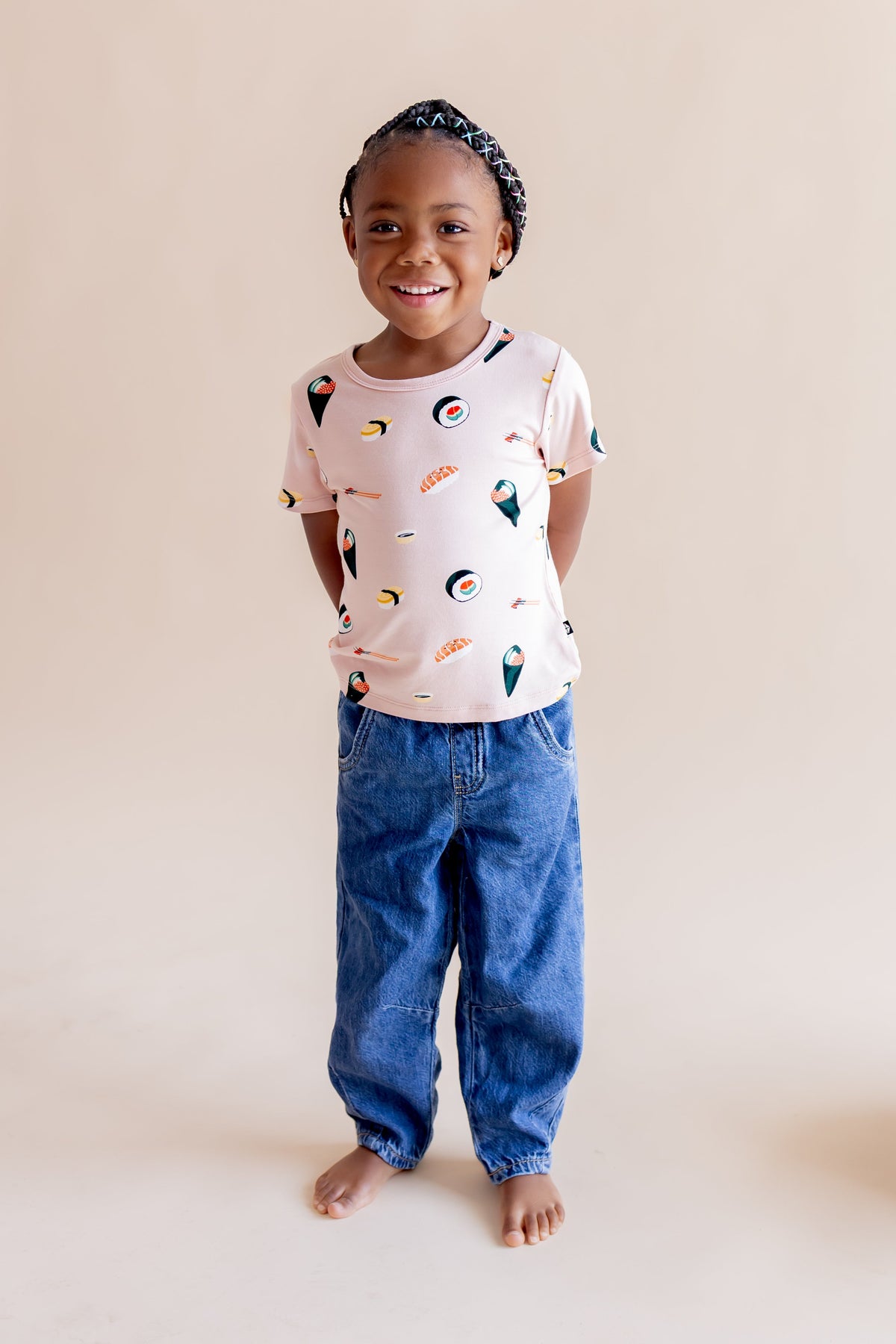 Toddler Basic Tee in Blush Sushi