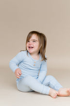Ribbed Henley Set in Breeze
