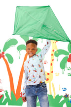 Long Sleeve Toddler Crew Neck Tee in Curious George