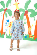 Long Sleeve Skater Dress in Curious George