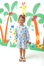 Long Sleeve Skater Dress in Curious George