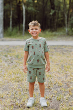Short Sleeve Jogger Set in Groot