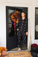 Men's Long Sleeve Pajama Set in Halloween Friends