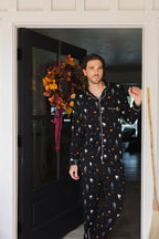 Men's Long Sleeve Pajama Set in Halloween Friends