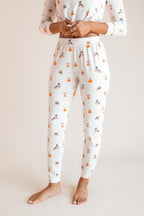Women's Jogger Pajama Set in Halloween Teddy