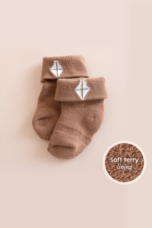 Baby 3-Pack Socks in Cafe