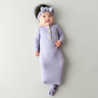 Knotted Day Gown with Bow Set in Taro