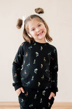 Long Sleeve Jogger Set in Midnight Wildflower