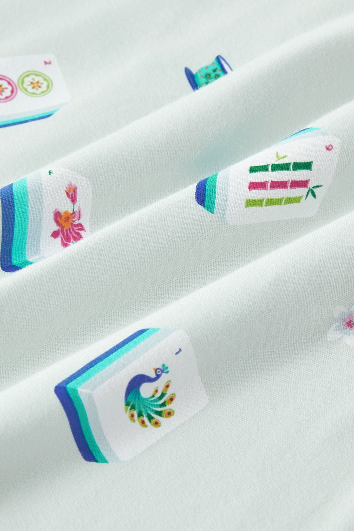 Short Sleeve Pajamas in Dew Mahjong