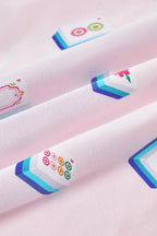 Short Sleeve Pajamas in Sakura Mahjong