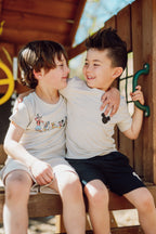 Toddler Crew Neck Tee in Mickey Mouse on Ecru