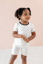 Short Sleeve Pajamas in Midnight Polka Dot