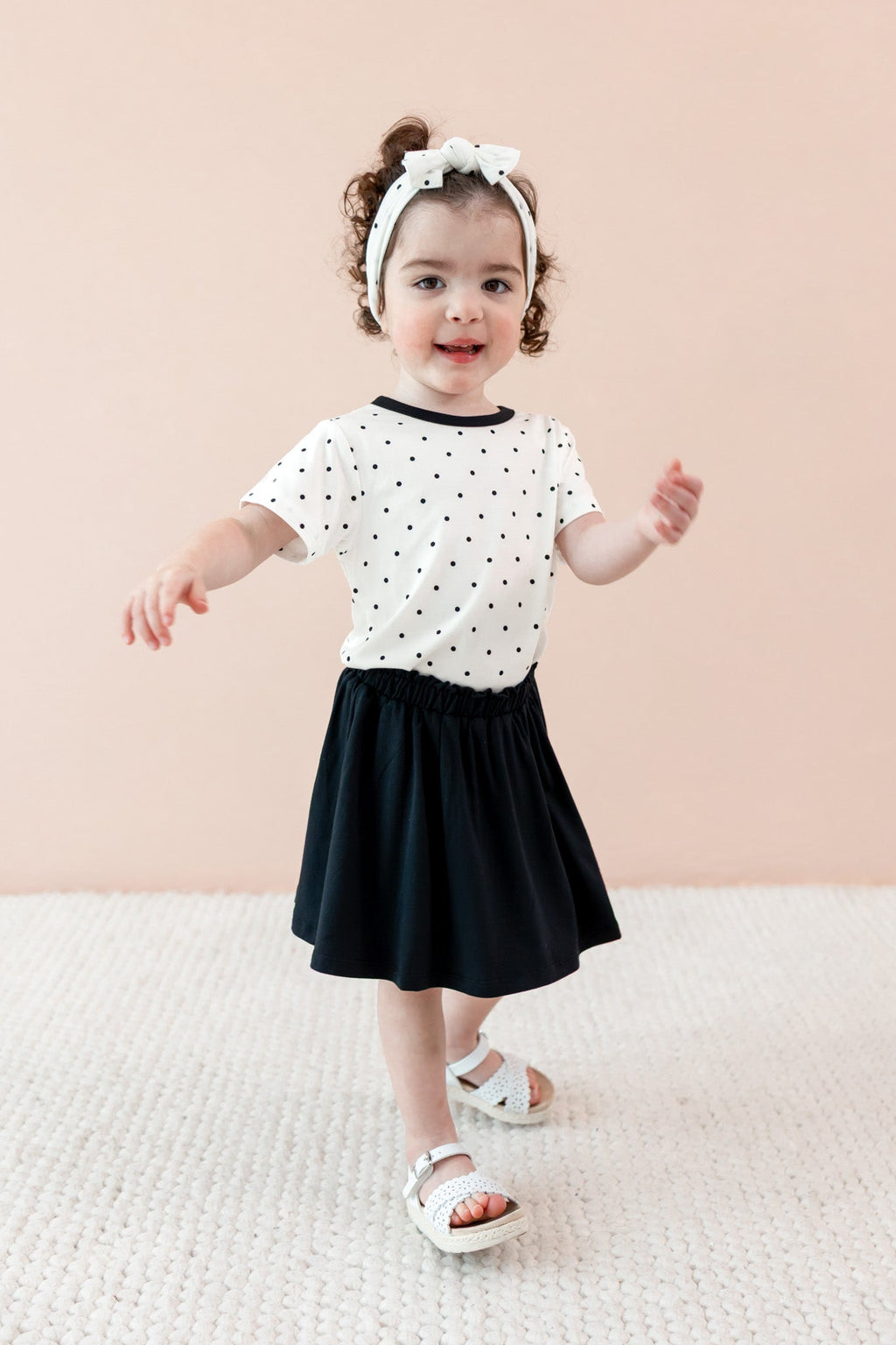 Toddler Basic Tee in Midnight Polka Dot
