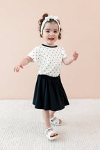 Toddler Basic Tee in Midnight Polka Dot