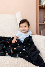 Baby Blanket in Midnight Wildflower 1.0