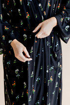 Women’s Kimono Robe in Midnight Wildflower