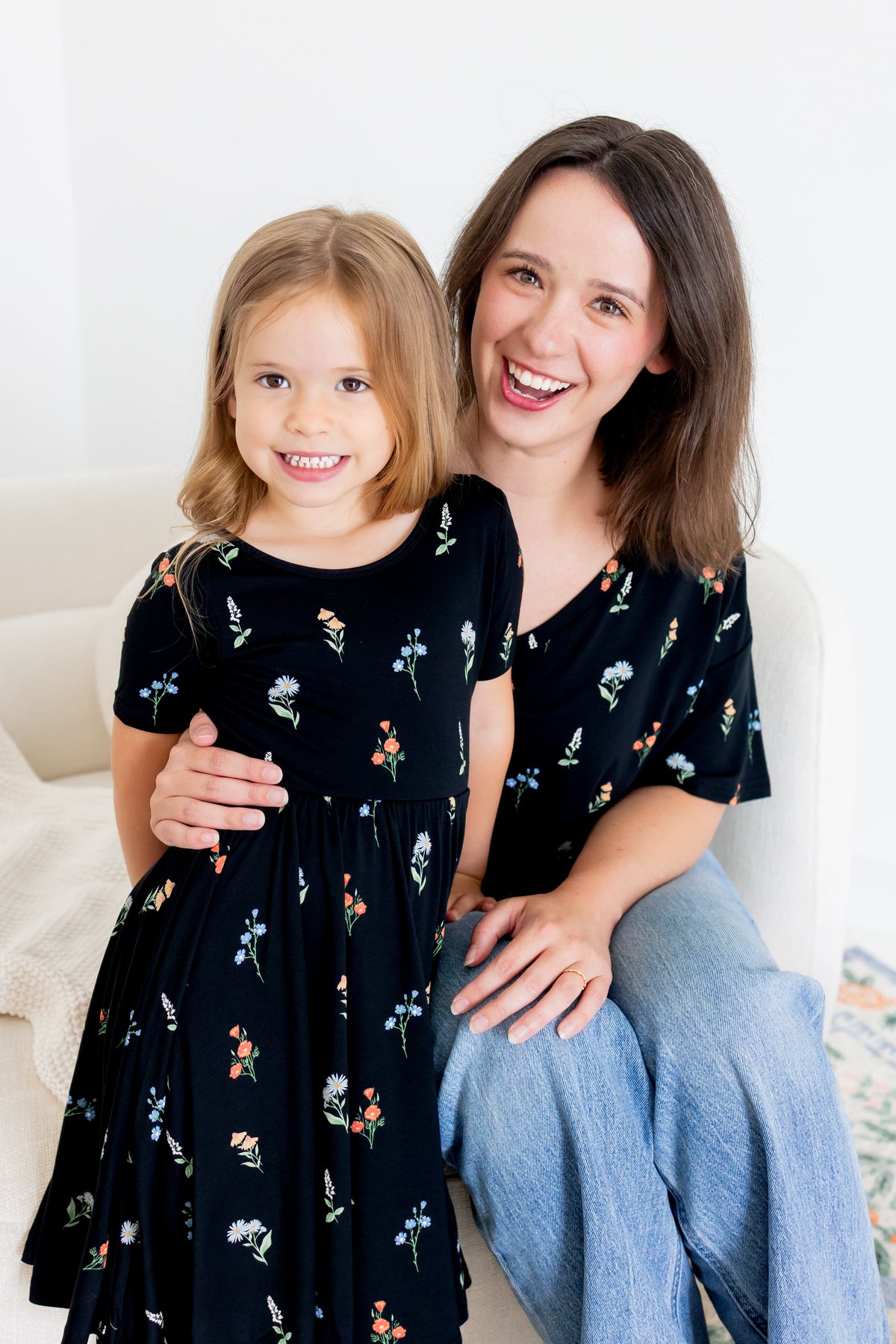 Twirl Dress in Midnight Wildflower
