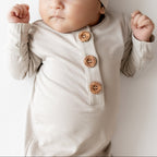 Knotted Day Gown with Hat Set in Oat
