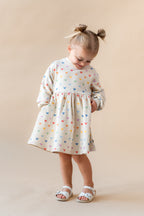Long Sleeve Skater Dress in Pastel Mickey Mouse
