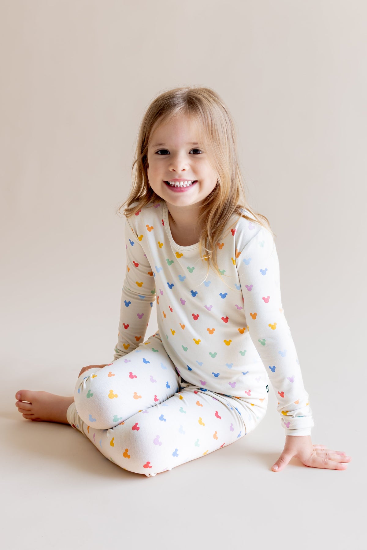 Long Sleeve Pajamas in Pastel Mickey Mouse