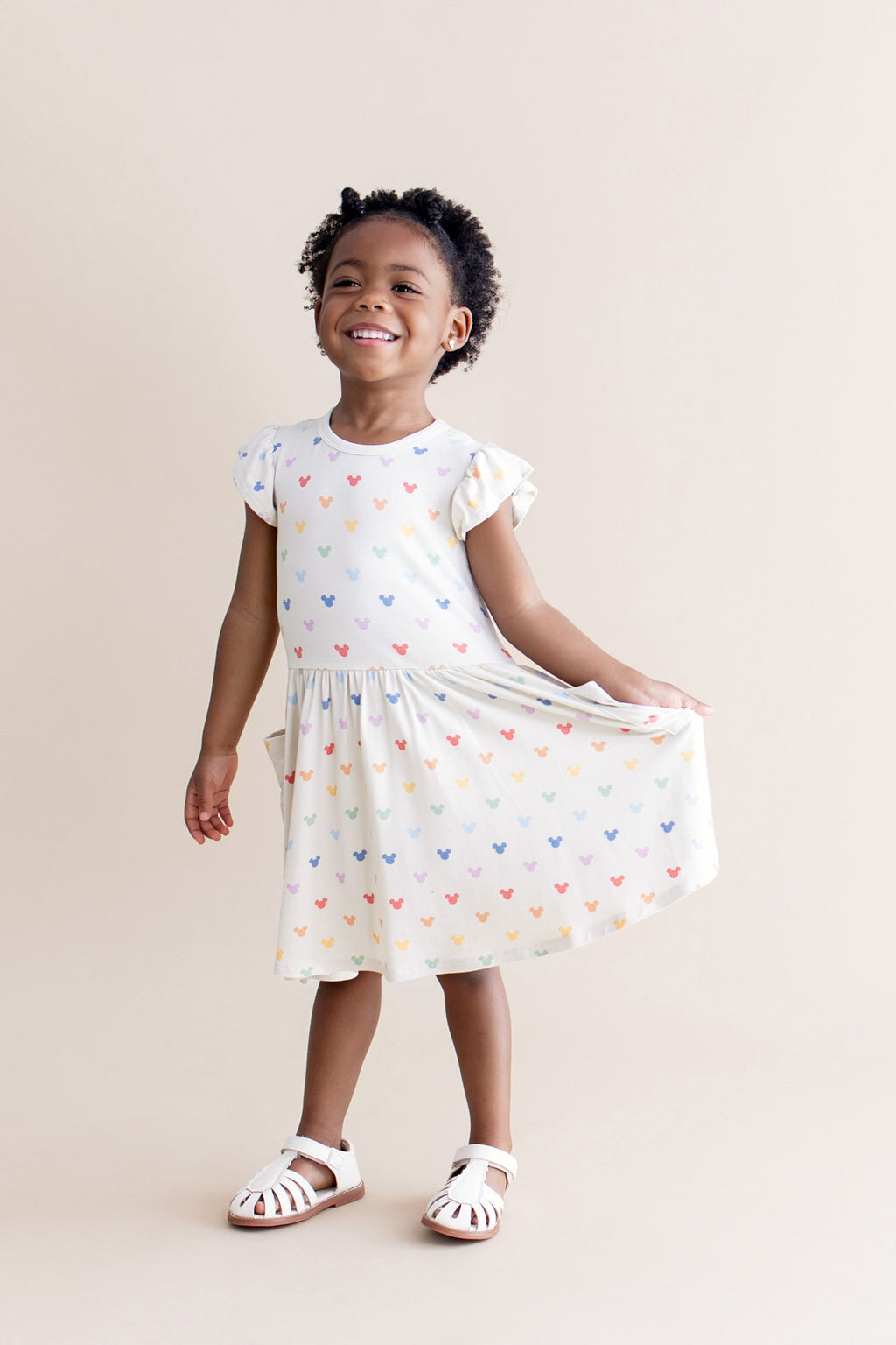 Pocket Dress in Pastel Mickey Mouse