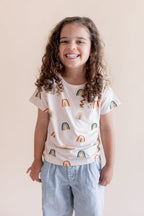 Toddler Basic Tee in Retro Rainbow