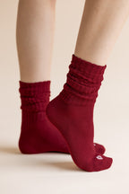 Adult Scrunch Socks in Ruby