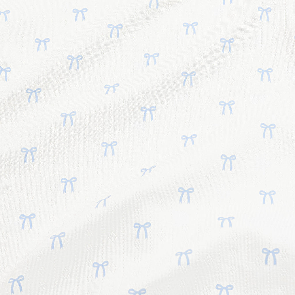 Pointelle Kimono Bodysuit in Sweet Blue Bow