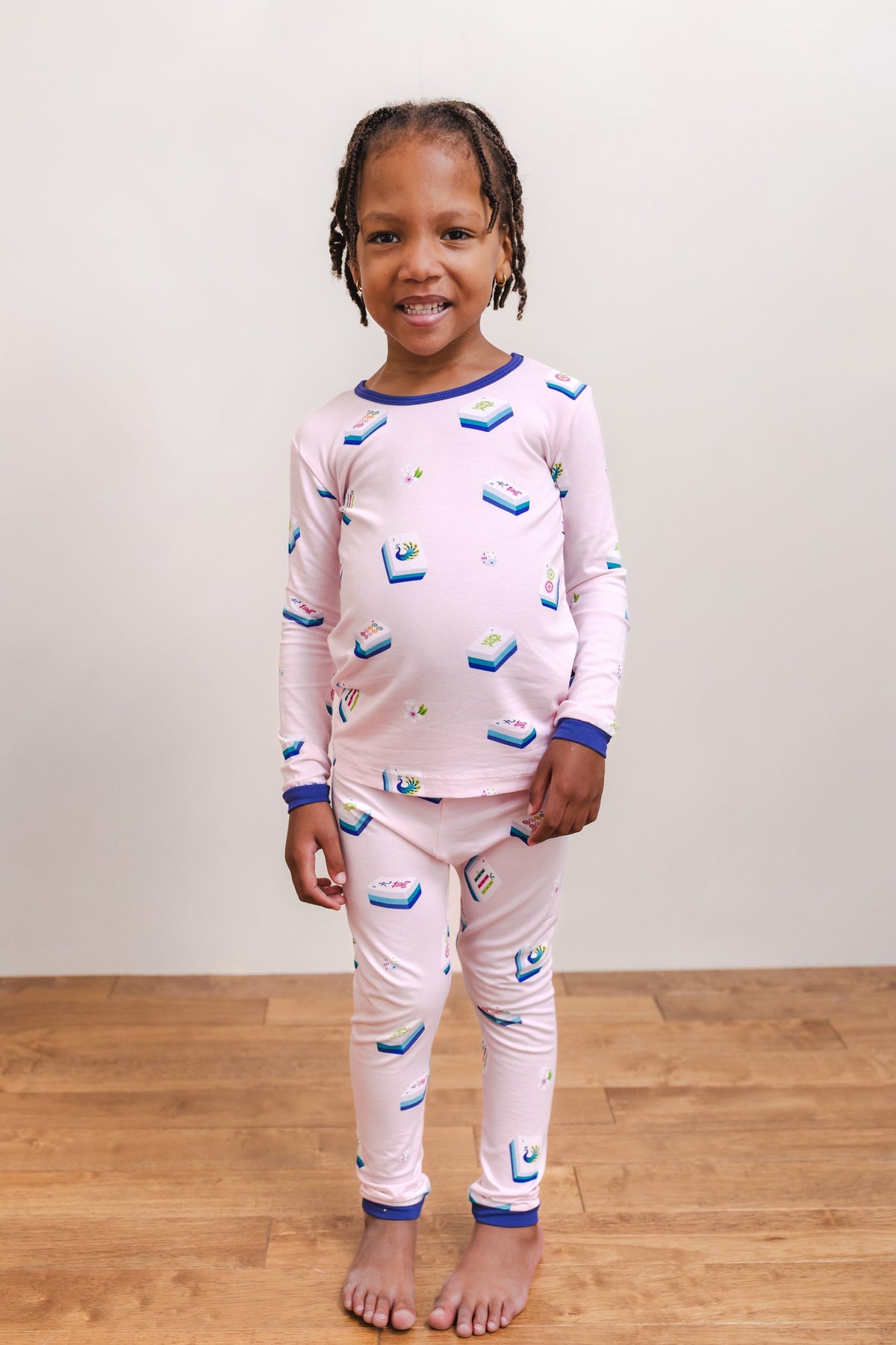 Long Sleeve Pajamas in Sakura Mahjong