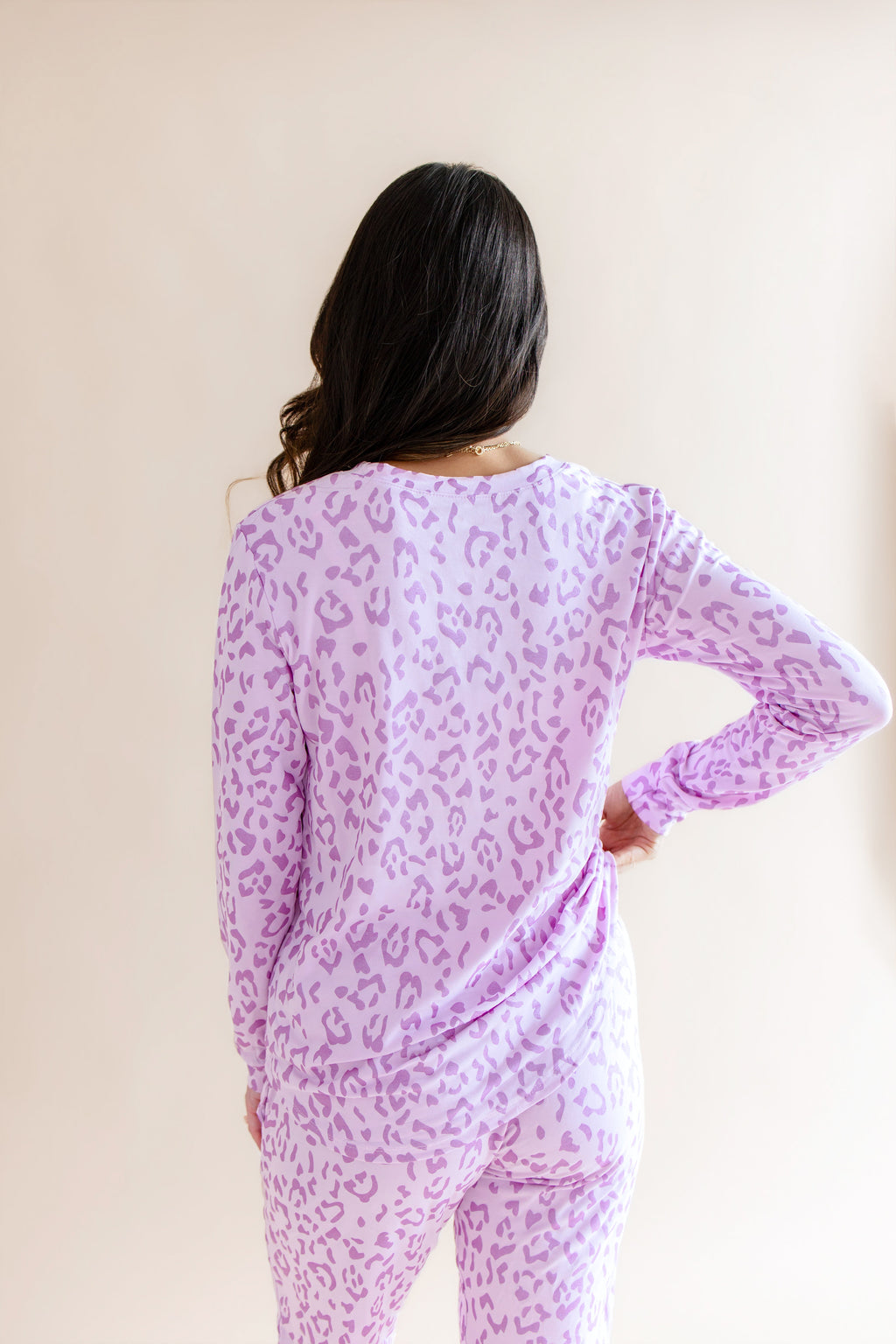 Women's Jogger Pajama Set in Thistle Leopard
