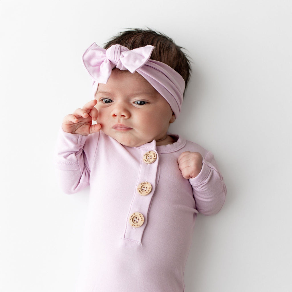 Knotted Day Gown with Bow Set in Thistle