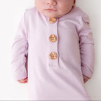 Knotted Day Gown with Hat Set in Thistle