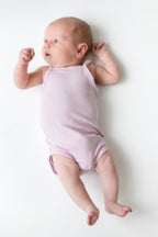 Ribbed Spaghetti Strap Bodysuit in Thistle