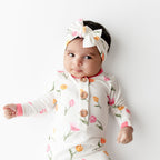 Knotted Day Gown with Bow Set Set in Tulip