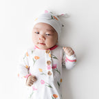 Knotted Day Gown with Hat Set in Tulip